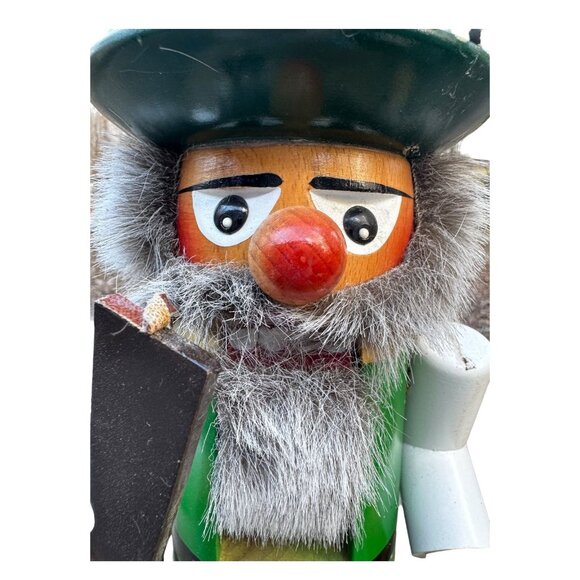 Vtg Steinbach Wooden Bavarian Huntsman Nutcracker W/Green Hat & Gray Beard 15" - Picture 13 of 15